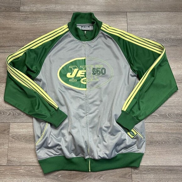 New York Jets NFL Vintage No Huddle Full Zip Track Jacket. Size L - Picture 1 of 8